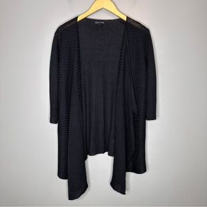 Eileen Fisher Black Open Front Cardigan